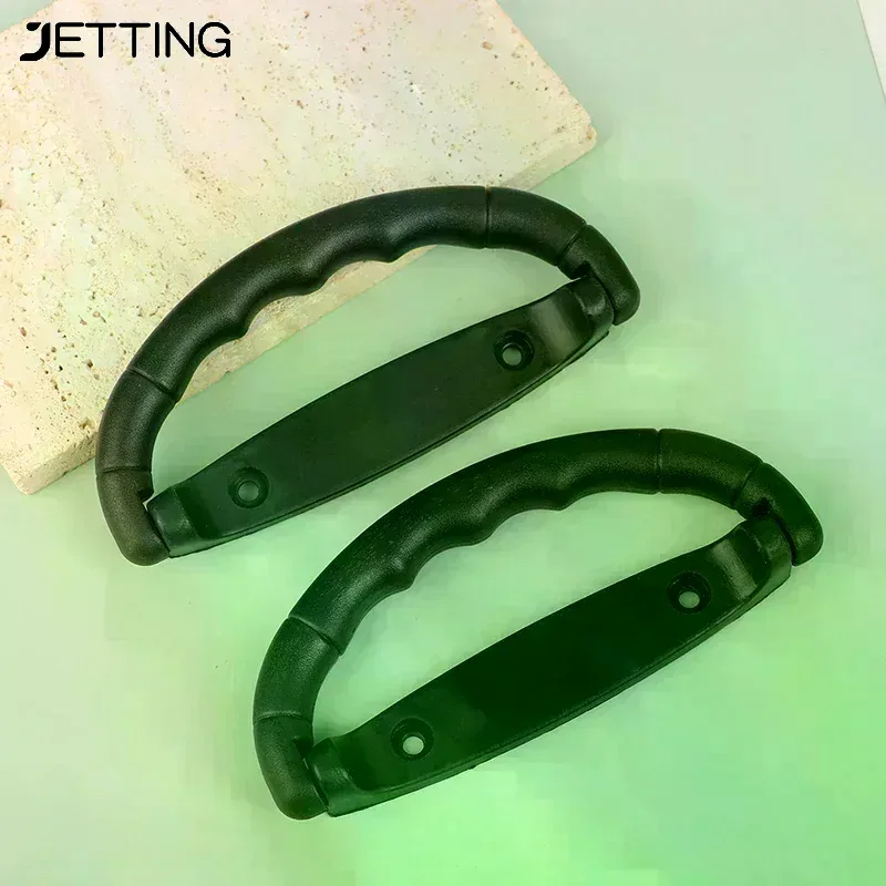 2 poignées de valise en plastique noir, sangle de traction pour valise, poignée de transport pour étui, bouton antidérapant, remplacements pour boîte