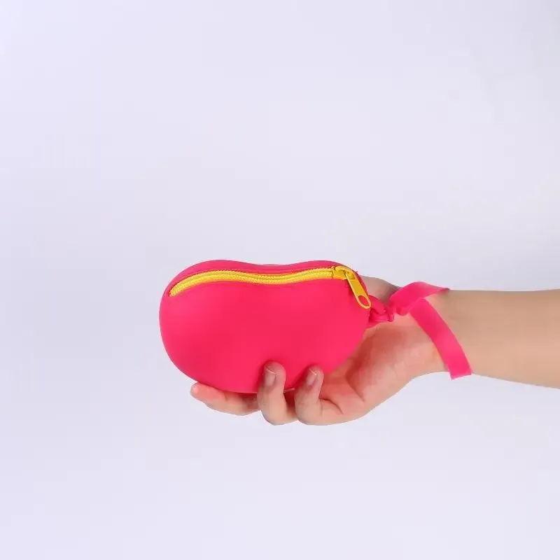 sac de rangement cosmétique en silicone bean, organisateur portable étanche pour écouteurs, câbles de données et porte-monnaie de voyage