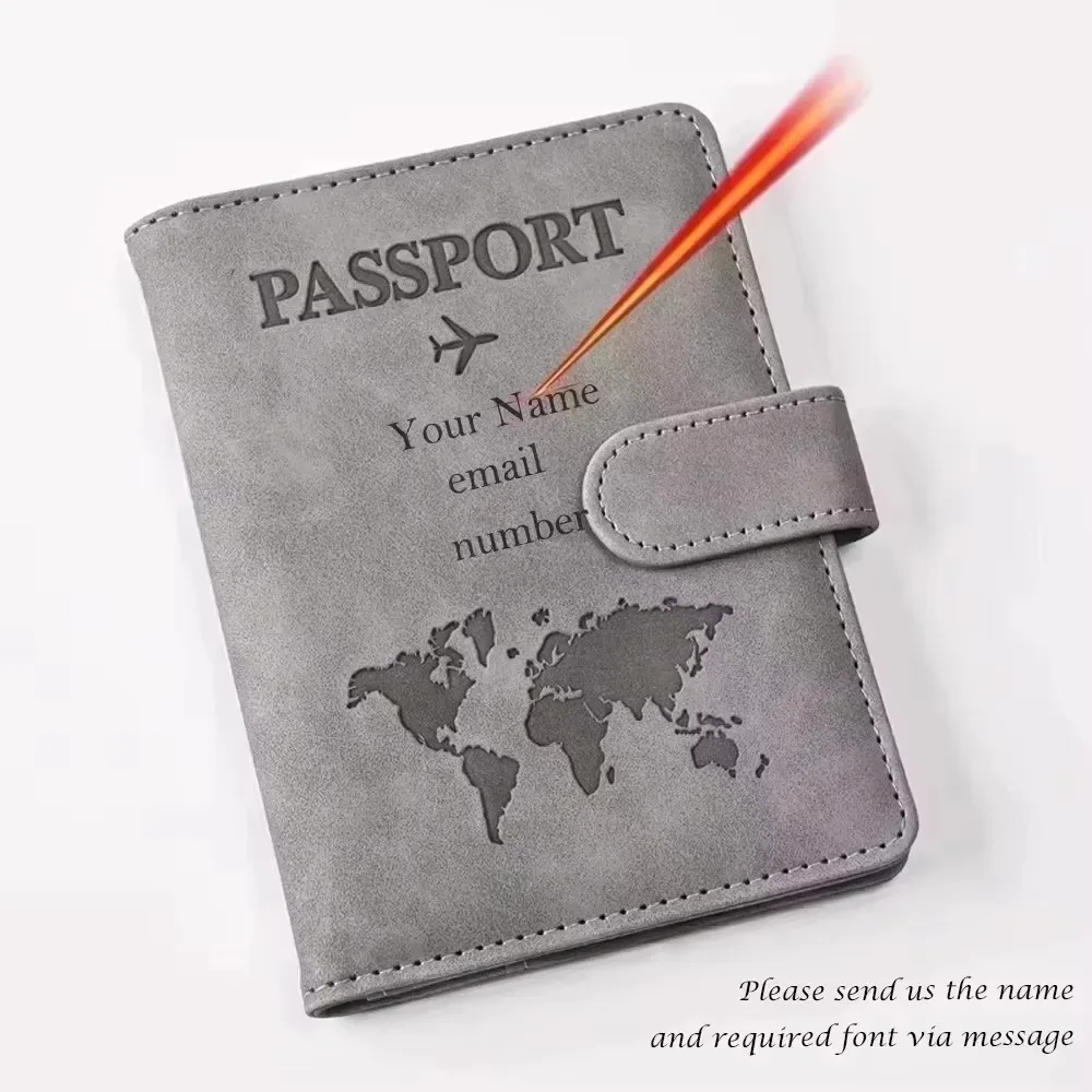 protège-passeport personnalisé avec nom pour couples, étui en cuir pu pour passeport, cartes d'identité et bancaires, accessoires de voyage, porte-passeport sur mesure, cadeau de voyage, organiseur de documents
