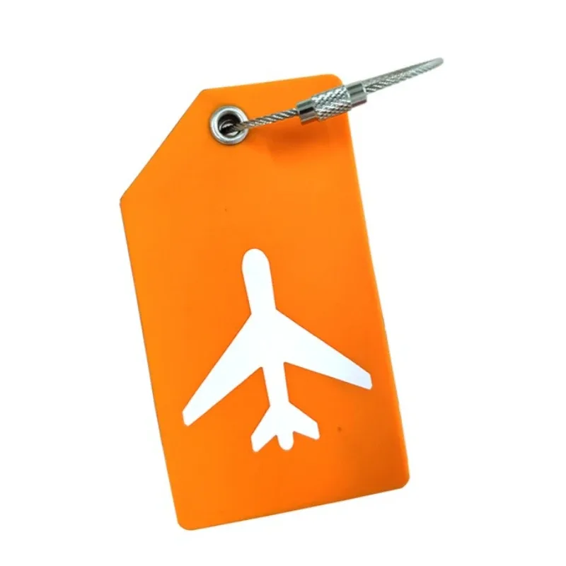 1 étiquette de bagage en silicone, couleur unie, tendance, porte-nom et adresse pour valise, accessoires de vo