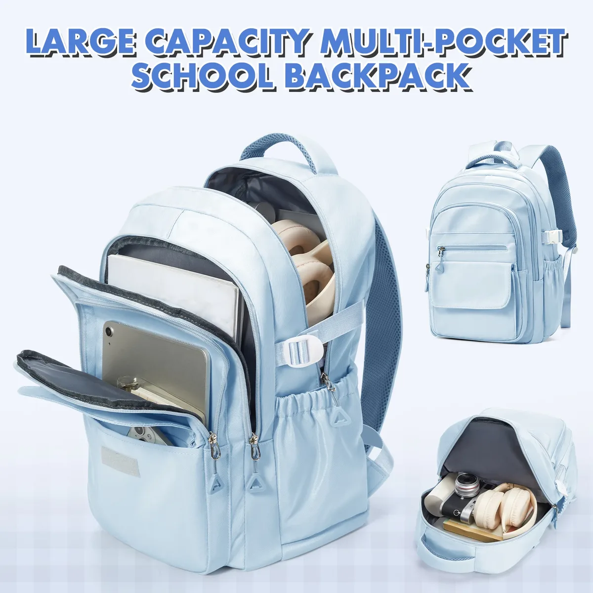 sac à dos esthétique pour femmes, sac à dos d'école pour garçons et filles, sac à livres pour ordinateur portable à plusieurs compartiments, sac à dos de voyage décontracté