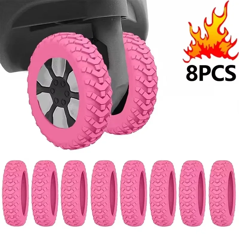 protège-roues de bagages en silicone, couvre-roulettes anti-bruit, accessoires de bagages, 8 pièces, nouveauté 2026
