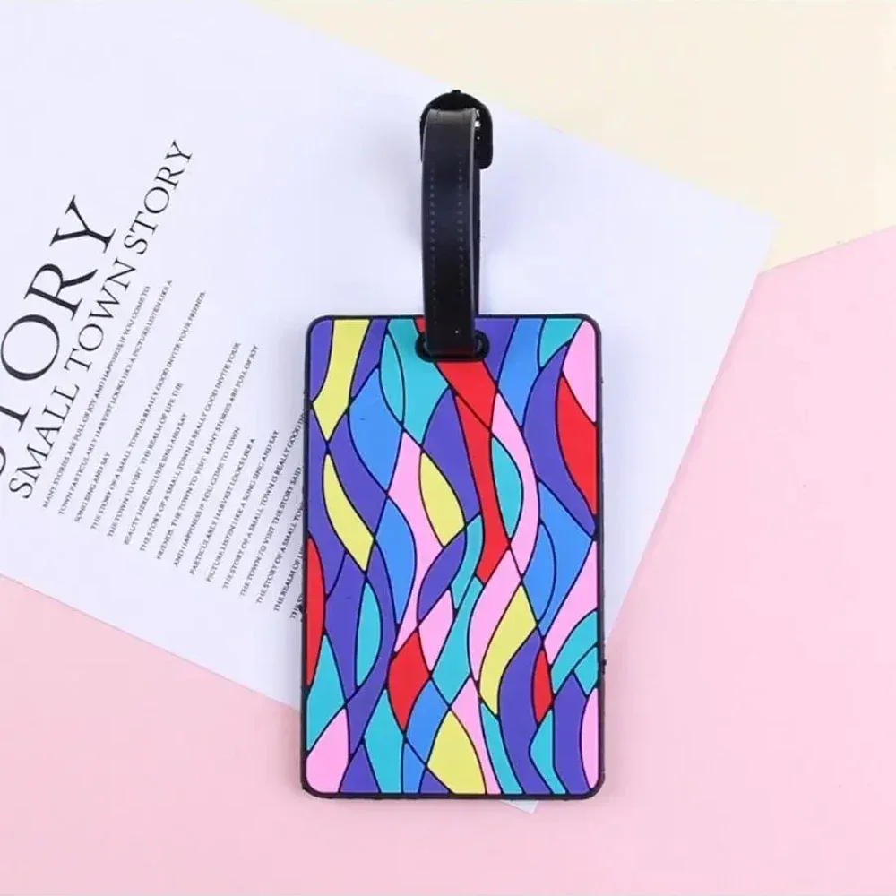 étiquette de bagage en pvc, 1 pièce, étiquette de voyage portable en silicone, porte-adresse d'identification, accessoire de valise avec protection d'information sécurisée