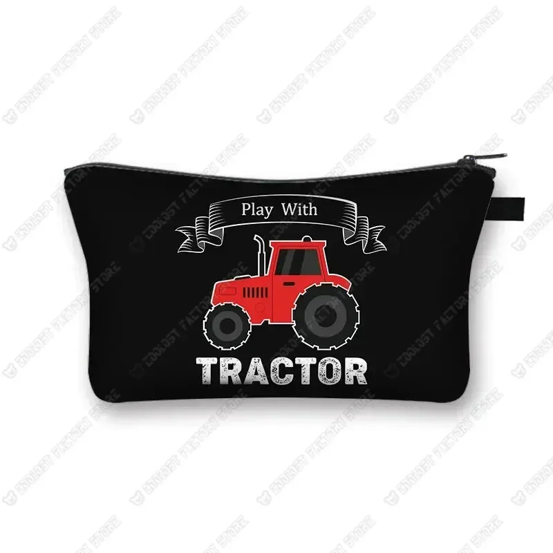 trousse de maquillage de ferme pour femme, jeu avec le tracteur, boîte de maquillage, stockage de poudres, portefeuille pour femme, étui cosmétique, récolte