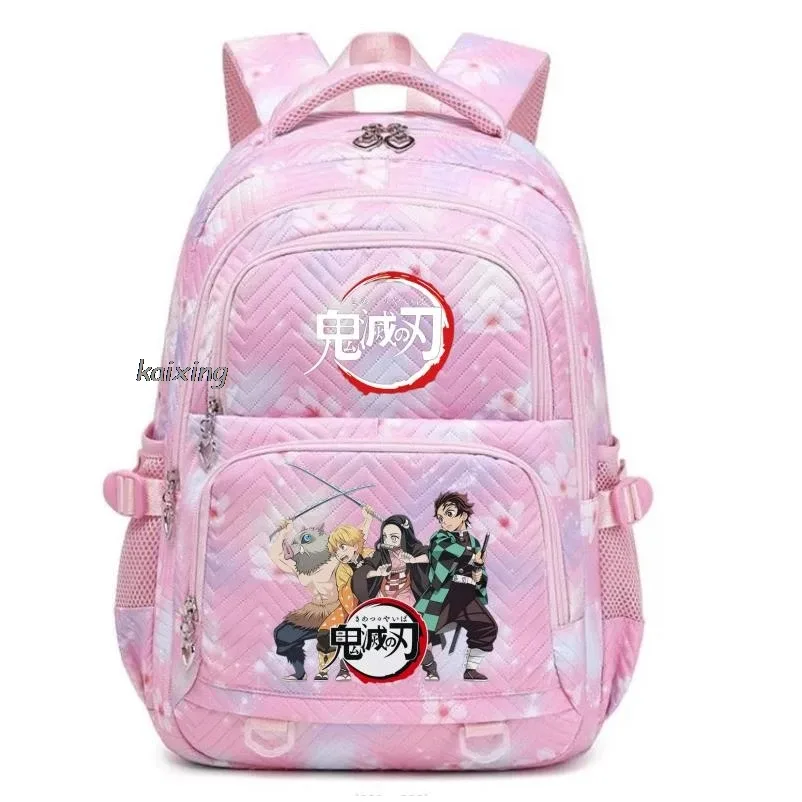 sac à dos décontracté imprimé demon slayer nezuko kamado, tendance, pour étudiants (collège, lycée), garçons, filles, sac de voyage pour ordinateur portable, pour femmes, idéal pour l'extérieur