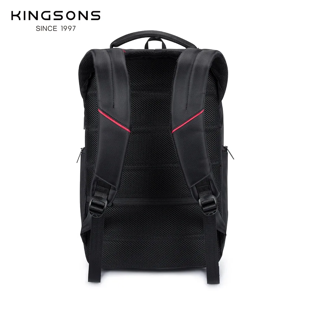 sac à dos pour ordinateur portable kingsons 17" et 15,6" pour hommes, sac de voyage d'affaires noir imperméable avec chargement type-c et usb, sac à dos antivol