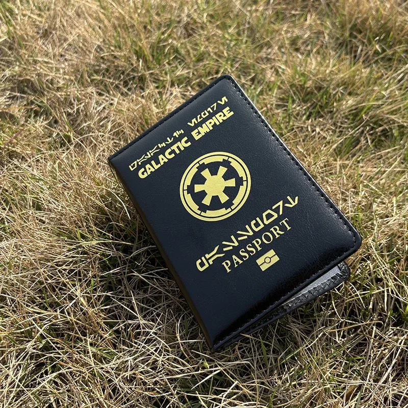 porte-passeport empire galactique, étui en cuir pu avec nom personnalisé pour passeport, portefeuille de voyage à la mode, organisateur de documents