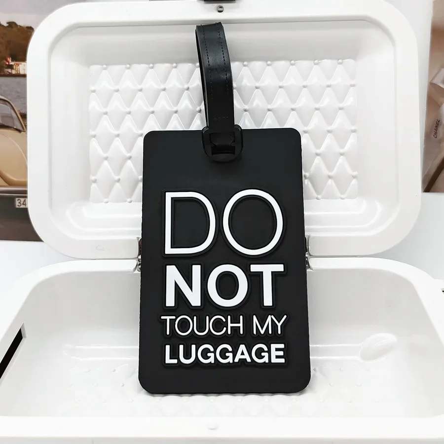 étiquette de bagage don't touch my bag, 1 pièce, accessoires de voyage de haute qualité, étiquette d'embarquement, étiquettes d'identification de nom
