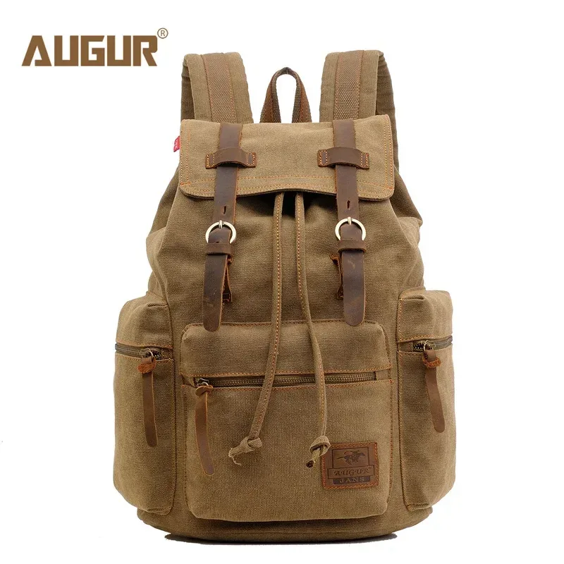 augur-sac d'école en toile vintage sr pour hommes, sacs de voyage pour hommes, grande capacité, sac rétro pour ordinateur portable, nouvelle mode
