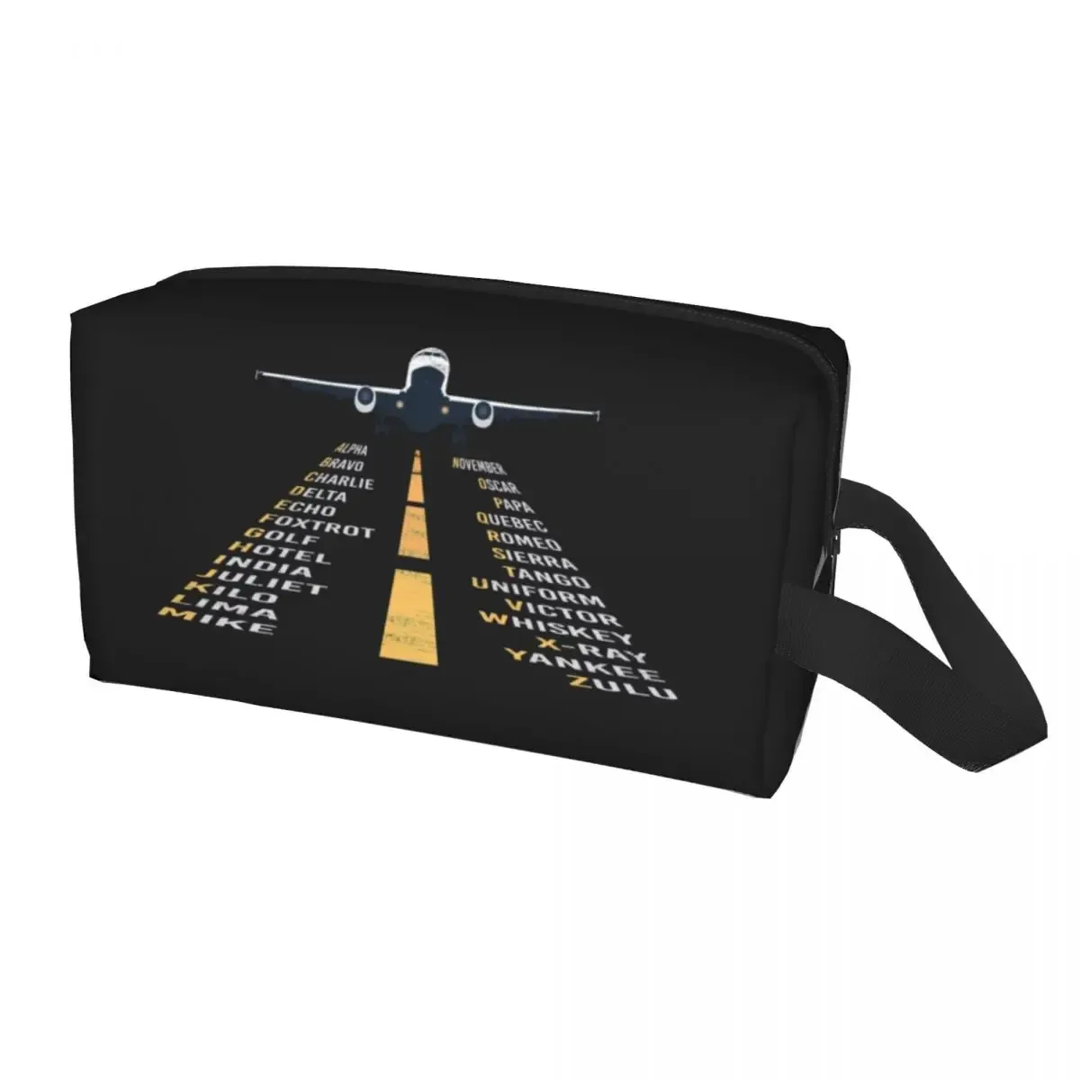 trousse de toilette personnalisée born to fly captain stripes, pilote de vol, aviateur d'aviation, avion, maquillage, rangement de cosmétiques, kit dopp
