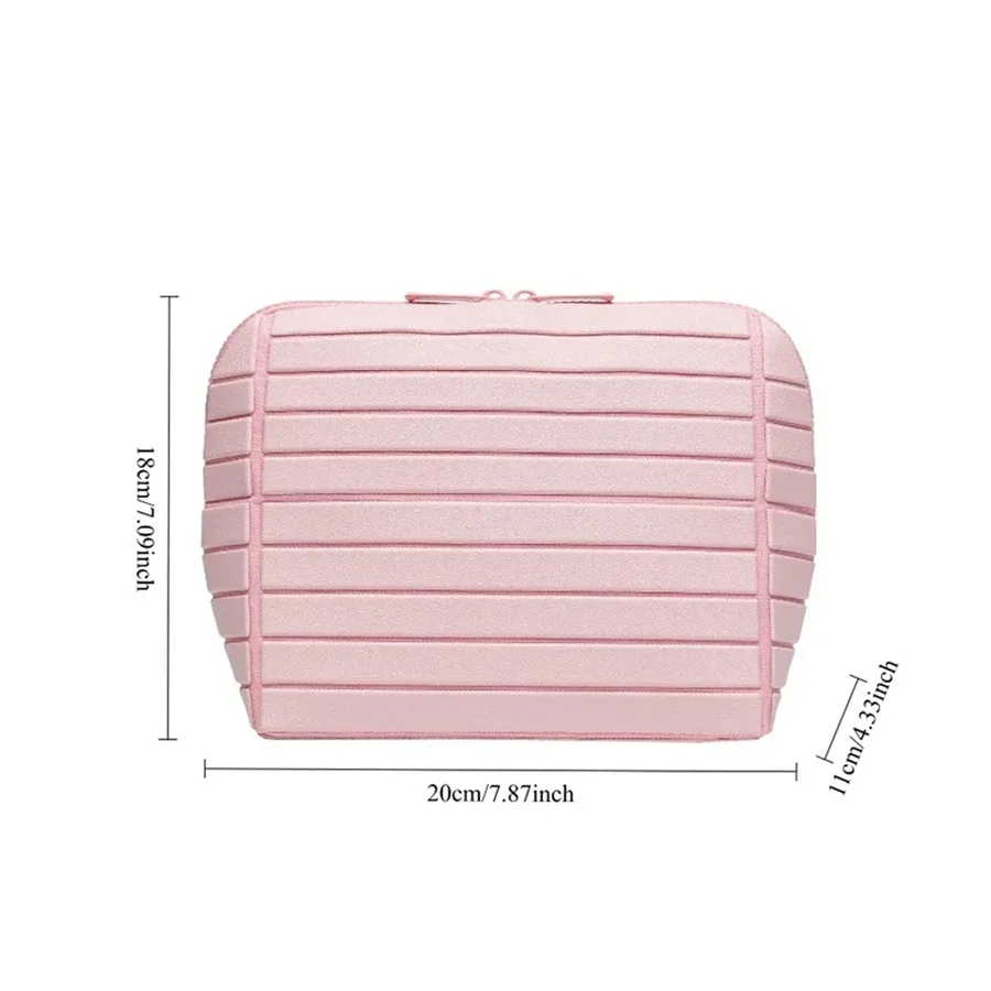 sac de rangement en pvc rayé, grande capacité, pochette de rangement pour articles de toilette de voyage en plein air, sac à cosmétiques de voyage portable, 1 pièce