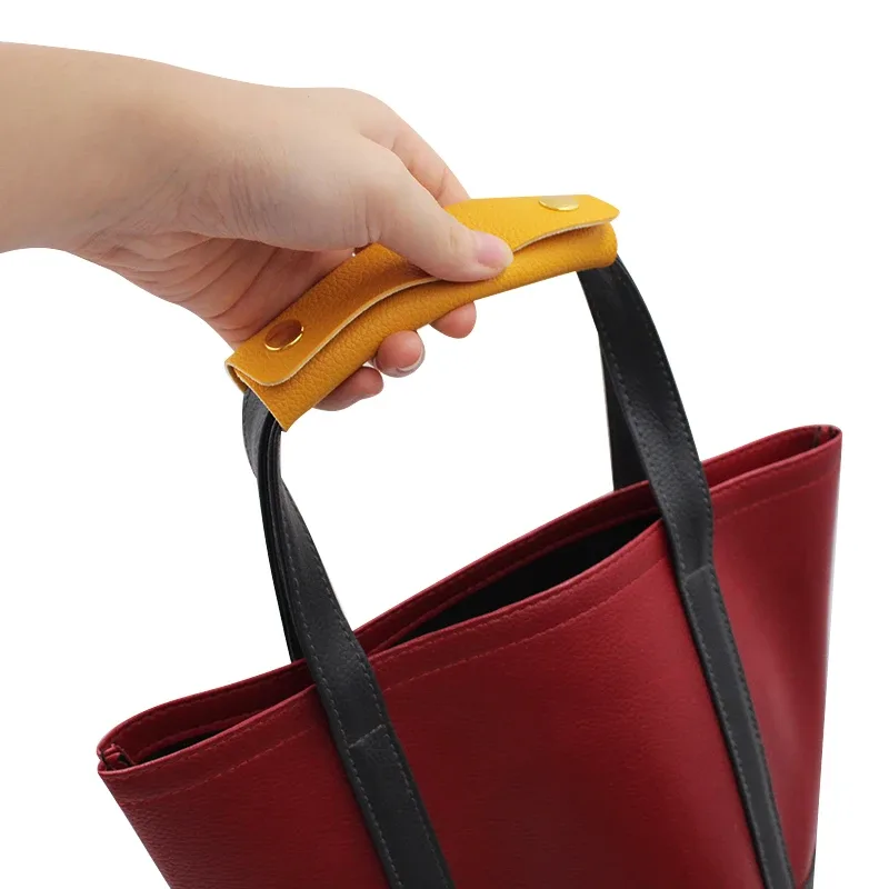 housse d'enveloppe en cuir pour poignée de sac à main, selle de protection de poignée pour sac à bagages, identificateur de sangle de sac à main souple pour sac de courses, 2 pièces