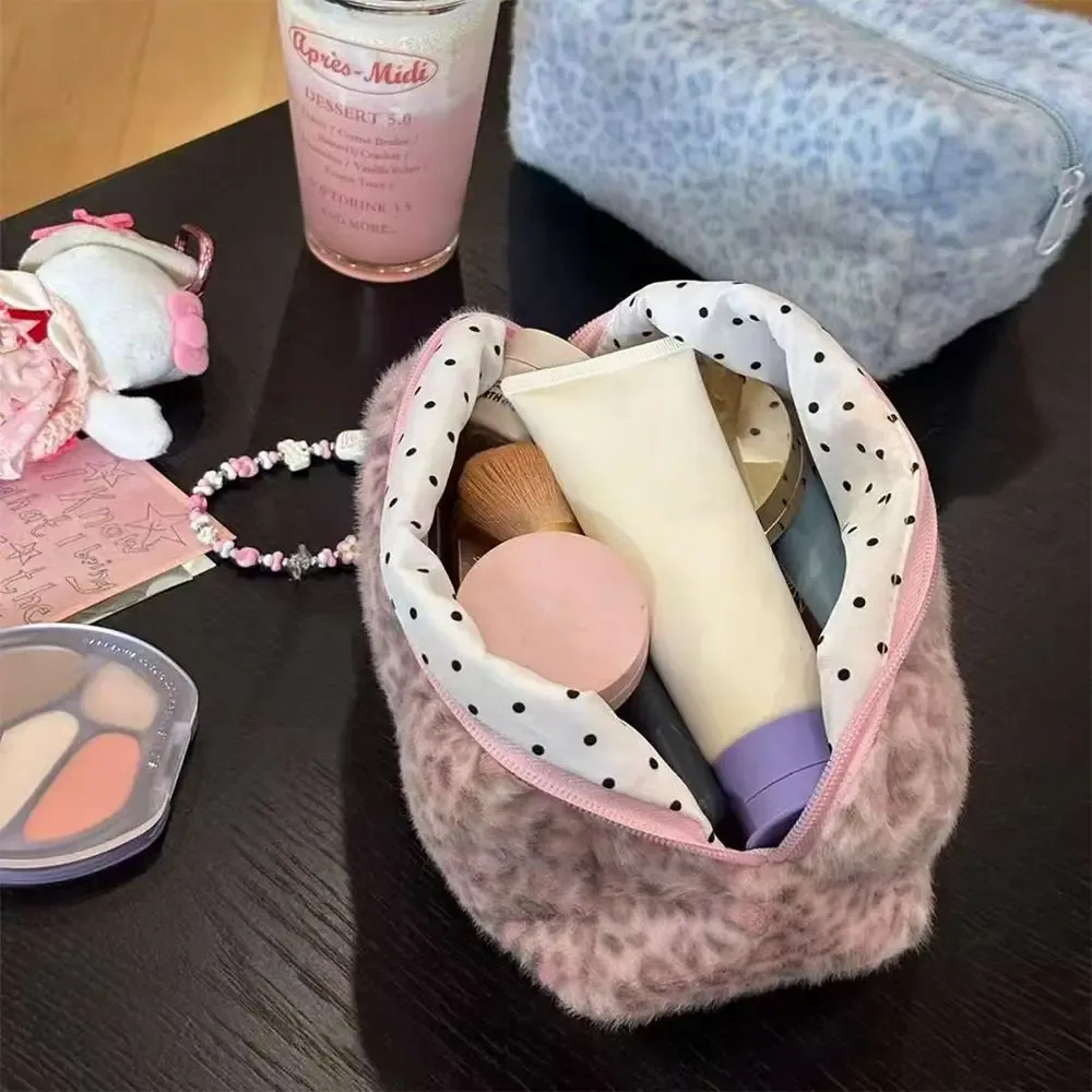 trousse de maquillage floue durable, sac à cosmétiques portable de grande capacité, organisateur de toilette imprimé léopard, voyage