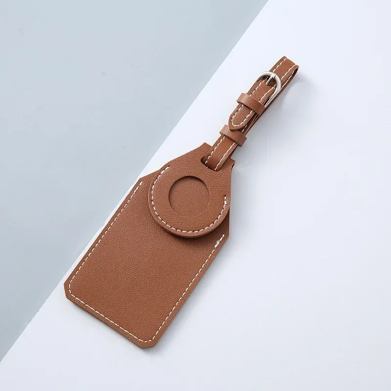 étiquettes de bagage en cuir pour étuis airtag étiquettes de bagage de voyage anti-perte avec porte-cartes