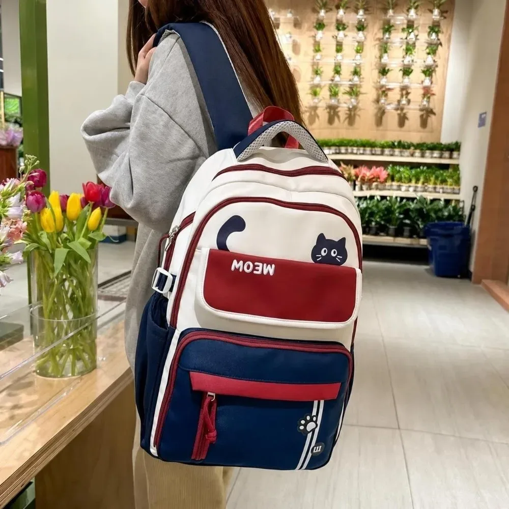 Sac à dos scolaire léger, imperméable, grande capacité, double bandoulière, style universitaire esthétique, sac pour ordinateur