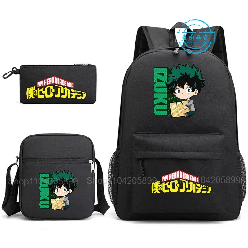 sacs à dos my hero academia, 3 pièces, mochila anime, cadeau pour fille et garçon, cartable pour étudiant et a