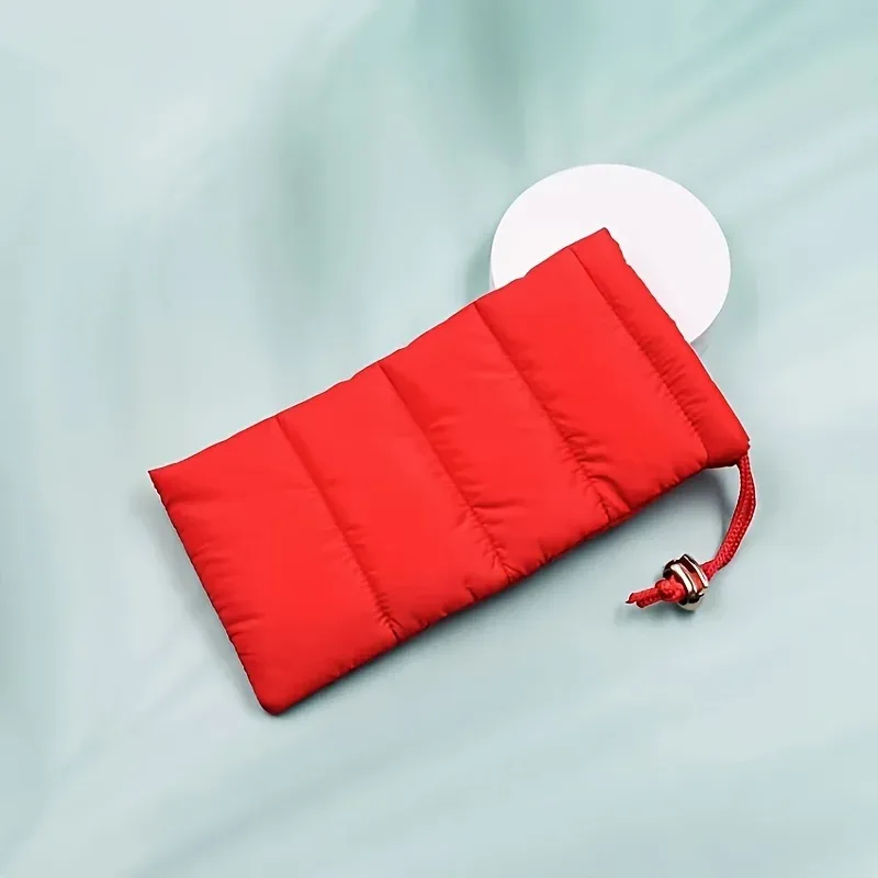 étui à lunettes en nylon matelassé souple, pochette à lunettes à cordon rembourré souple, sac de rangement de lunettes de protection 1 pièce