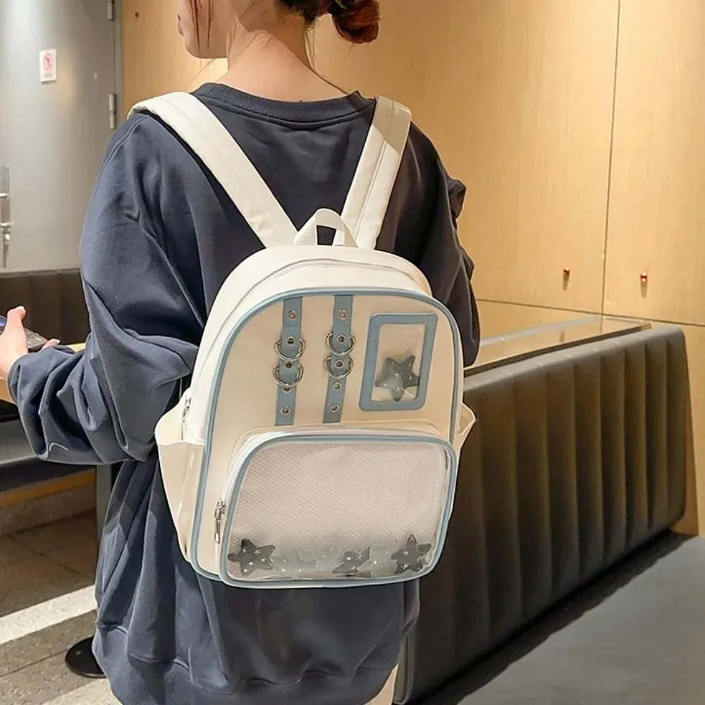 sac à dos transparent tendance y2k lolita ita bag en pu pour fille, sac à dos de présentation personnalisé