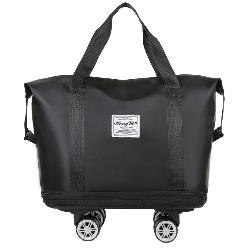 bagage extensible à roue universelle, sac de voyage léger de grande capacité avec rangement de séparation sèche et humide
