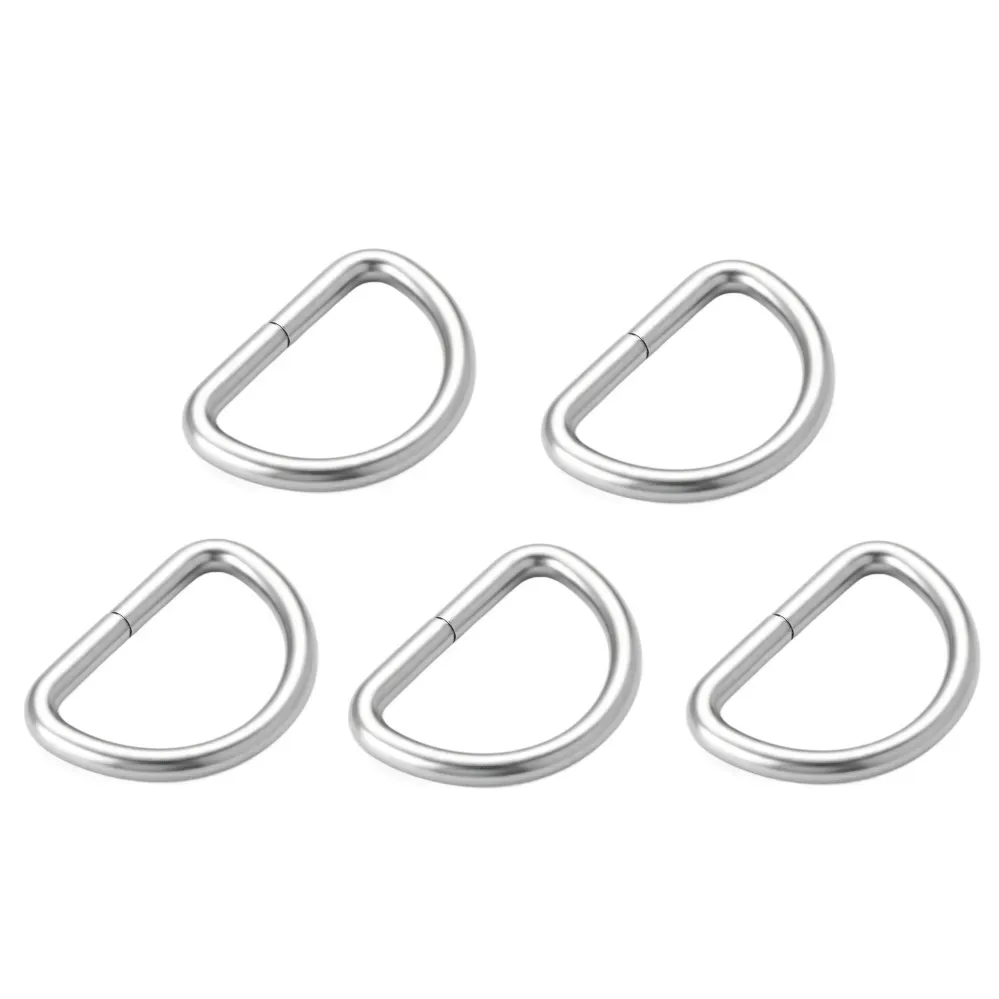 lot de 5 pièces en métal épaissi, anneaux en d semi-circulaires, boucles et chaînes pour sacs à main, sacs à dos, sangles, colliers de chien, accessoires diy