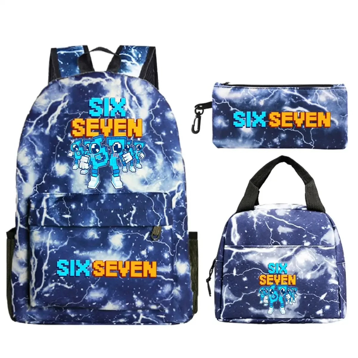 ensemble de 3 sacs d'école amusants avec impression de chiffres 67 six sept pour filles et garçons, avec boîte à lunch et trousse à crayons, sac à dos de voyage amusant 67