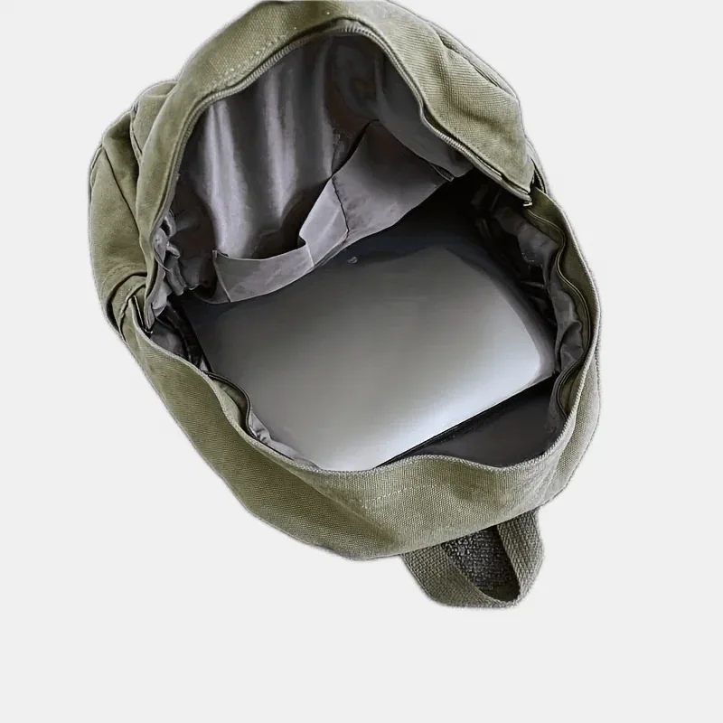 sacs à dos simples vintage, cartable en toile de grande capacité, sacs à dos de voyage à poches multiples, unisexe