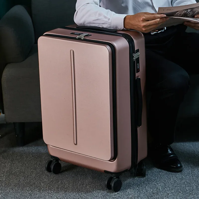 valise à roulettes avec sac pour ordinateur portable pour homme, voyage d'affaires, roue universelle, chariot, boîte pc, bagage à roulettes, nouveau, 20 po, 24 po
