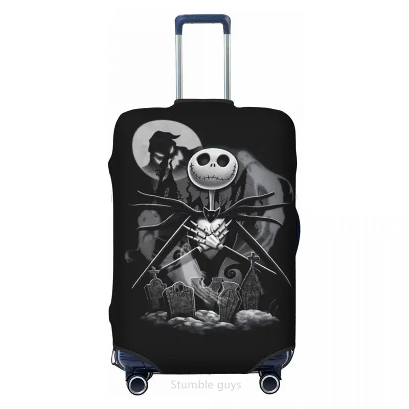 housse de valise élastique universelle, imprimé jacks movie skellingtons, pour bagages de 18 à 32 pouces, accessoire de voyage lavable et essentiel