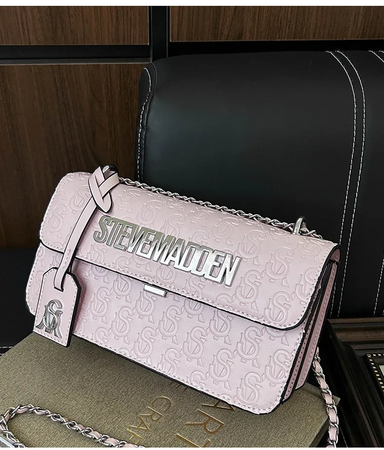 nouveau sac à main carré à chaîne steve madden 2026, sac à bandoulière simple et tendance de haute qualité, sac porté croisé