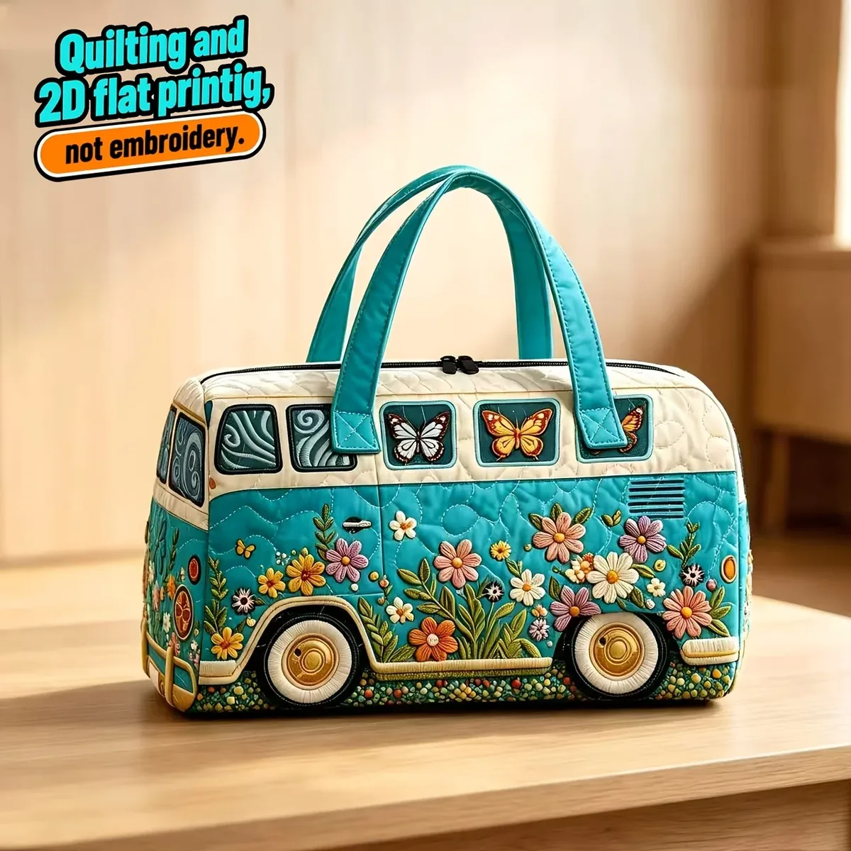 Sac en toile matelassé grande capacité - Sac de voyage en tissu matelassé 3D pour les courts séjours