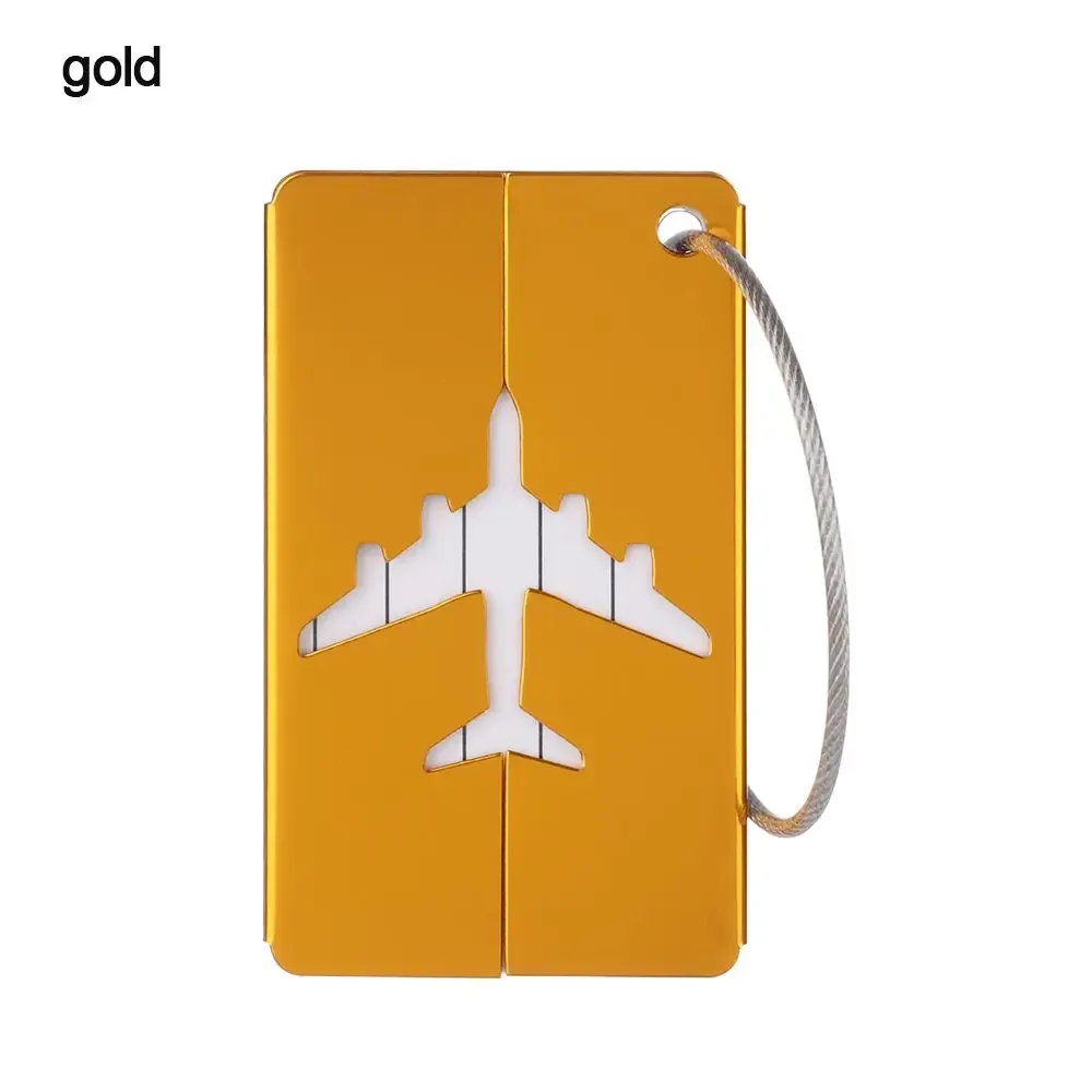 étiquettes de bagage de voyage en aluminium réutilisables étiquettes de valise boucle en acier inoxydable nom carte d'identité avec cordes étiquette de sac pour valise bagages