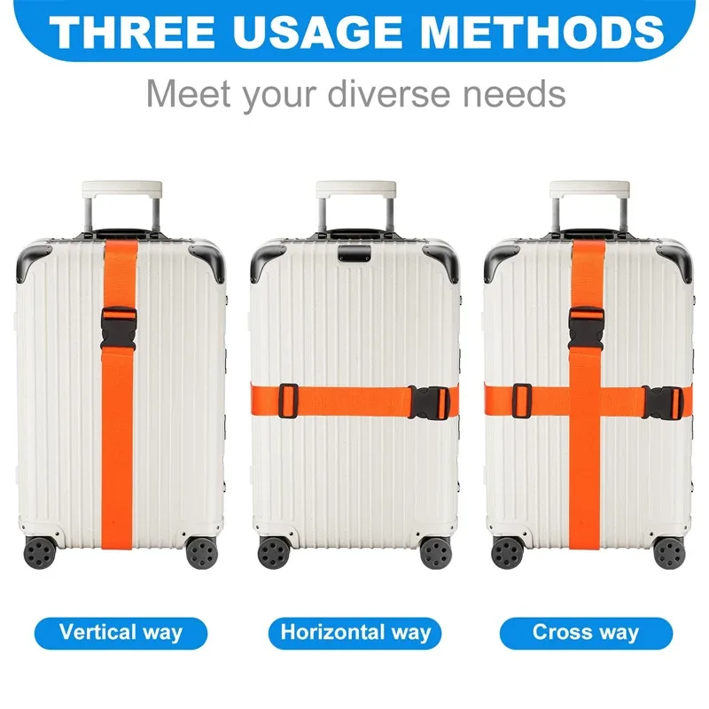 sangle de bagage réglable accessoires de voyage un mot valise boucle sangle bagages ceinture d'emballage accessoires de valise de voyage