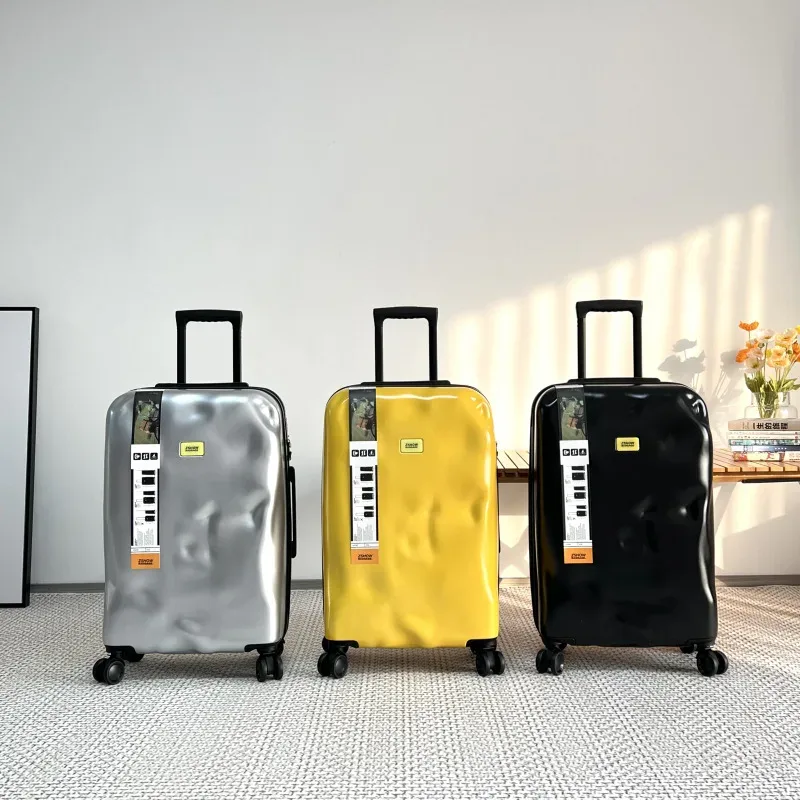 valise trolley concave-convexe, bagage cabine 20 pouces, valise de voyage, valise étudiante avec serrure à com