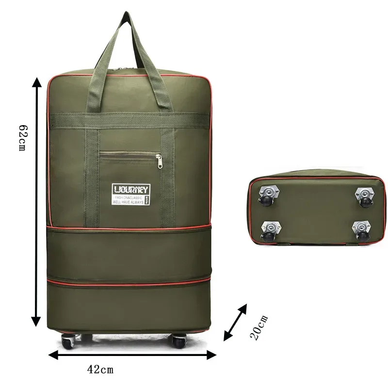 sac de voyage pliable, compartiment à bagages, boîte de rangement à roulettes pivotantes, sac à bagages télescopique grande capacité, sac de nuit