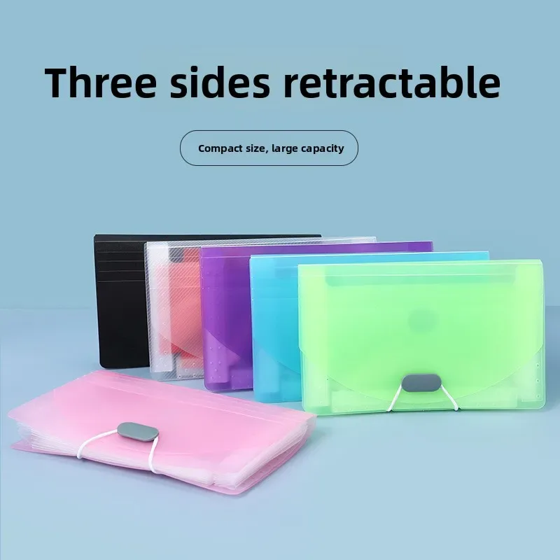 mini sac de rangement pour accordéon a6, multifonctionnel pp étanche, sac de rangement pour reçus et factures, clip pour documents, 7 compartiments étanche
