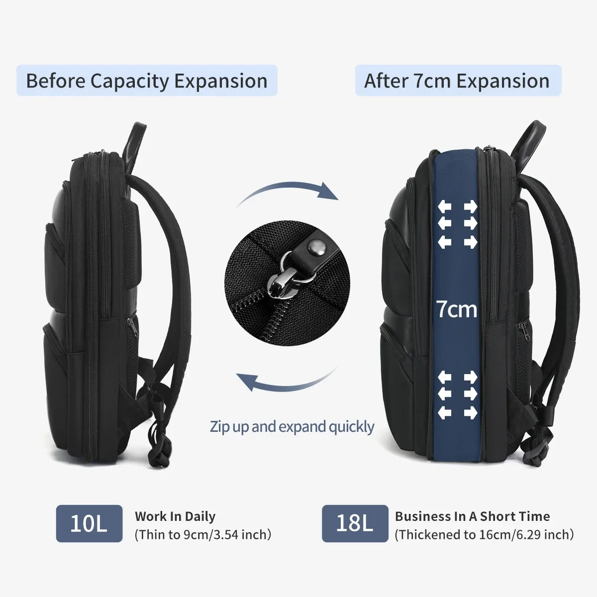 tigernu sac à dos hommes voyage sac à dos mince sac à dos mâle sac à dos pour ordinateur portable sac extensible pour l'école en plein air sacs d'affaires sac à dos
