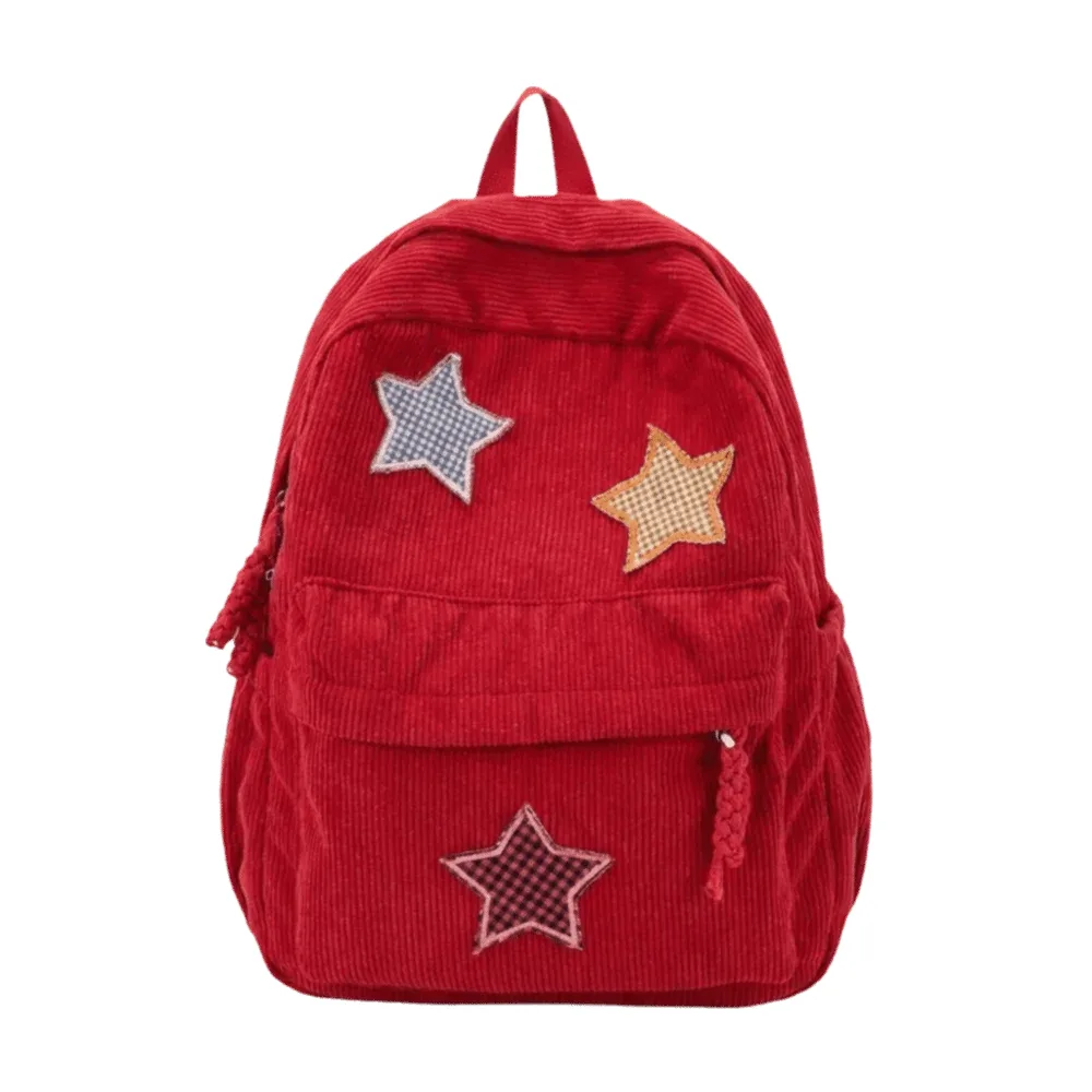 sac à dos portable en velours côtelé, tissu doux, grande capacité, sac à dos scolaire multi-poches, sac de voyage à fermeture éclair, pour l'extérieur