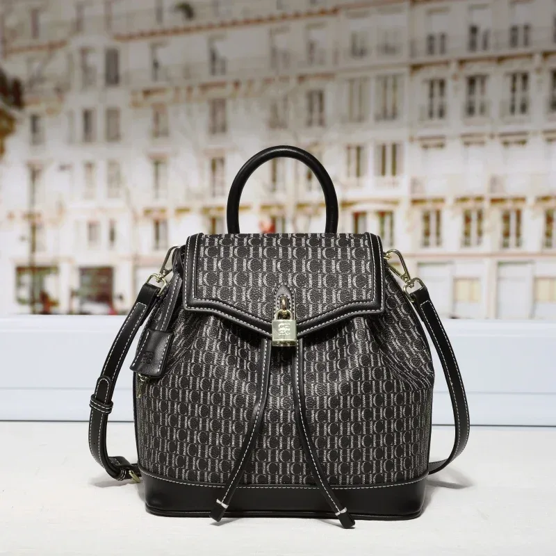 ch femmes sac à dos vintage or serrure matériel rétro esthétique dames sac trajet court voyage shopping date