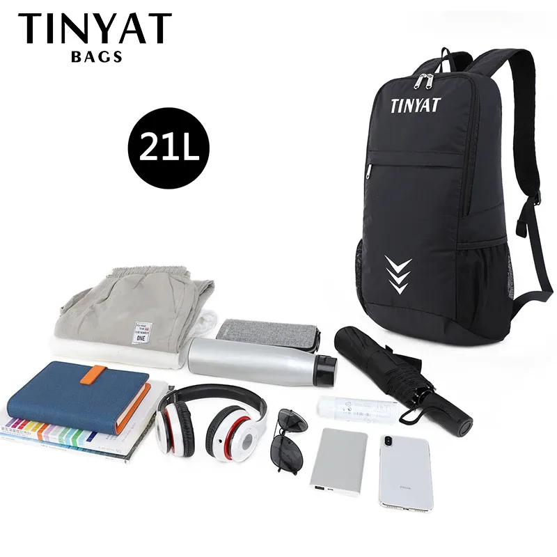 tinyat-sac à dos de sport léger 21l pour hommes, sac de sport pliable de grande capacité, sac à dos masculin polyvalent pour les voyages et l'extérieur