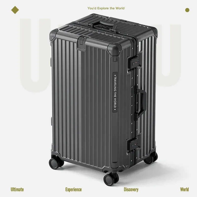 valise multifonctionnelle grande capacité 30 pouces, cadre en aluminium robuste et épaissi, valise de voyage à roulettes, bagage extra large