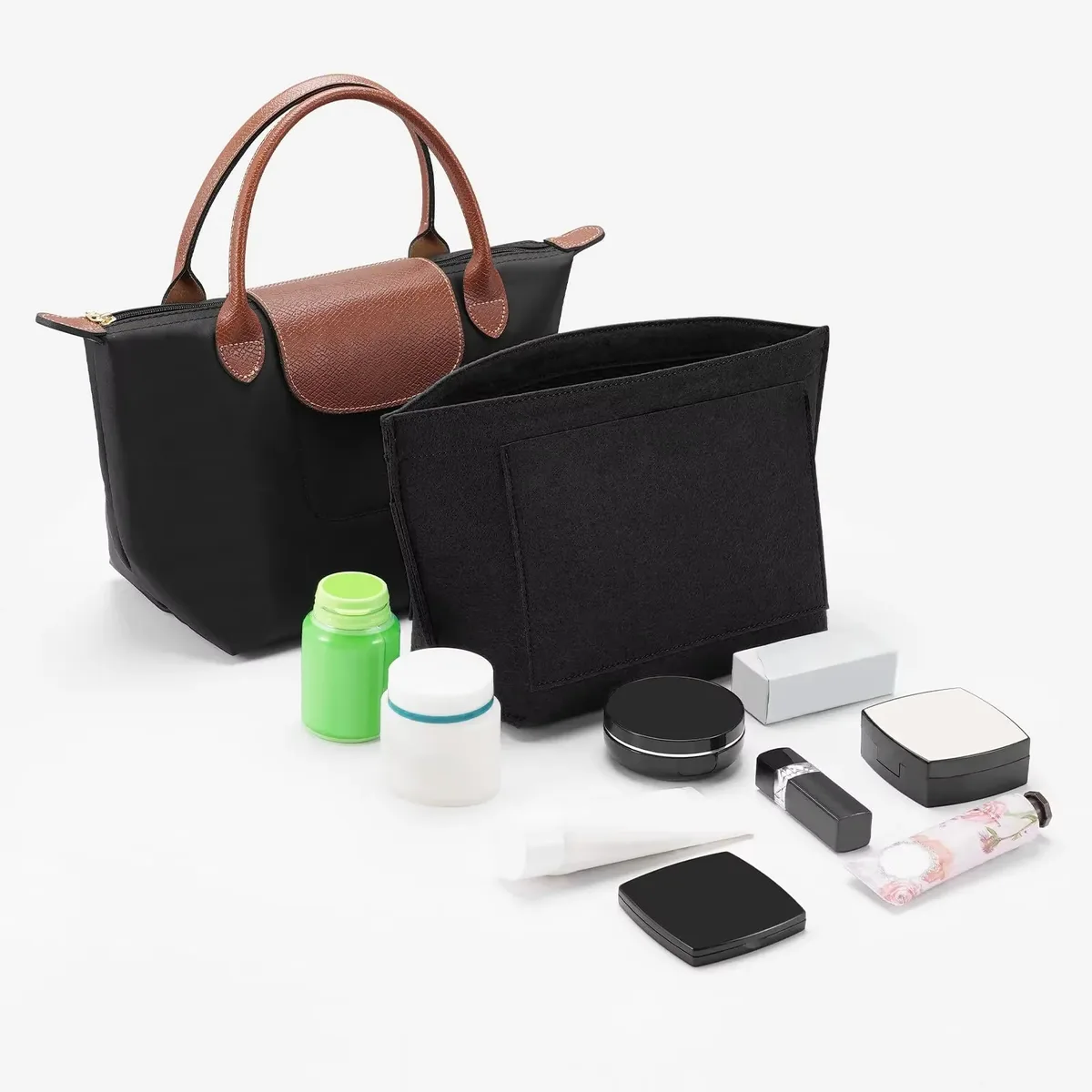 insert organisateur de sac à main en feutre pour longchamp le pliage l insert de sac à main (3 tailles)