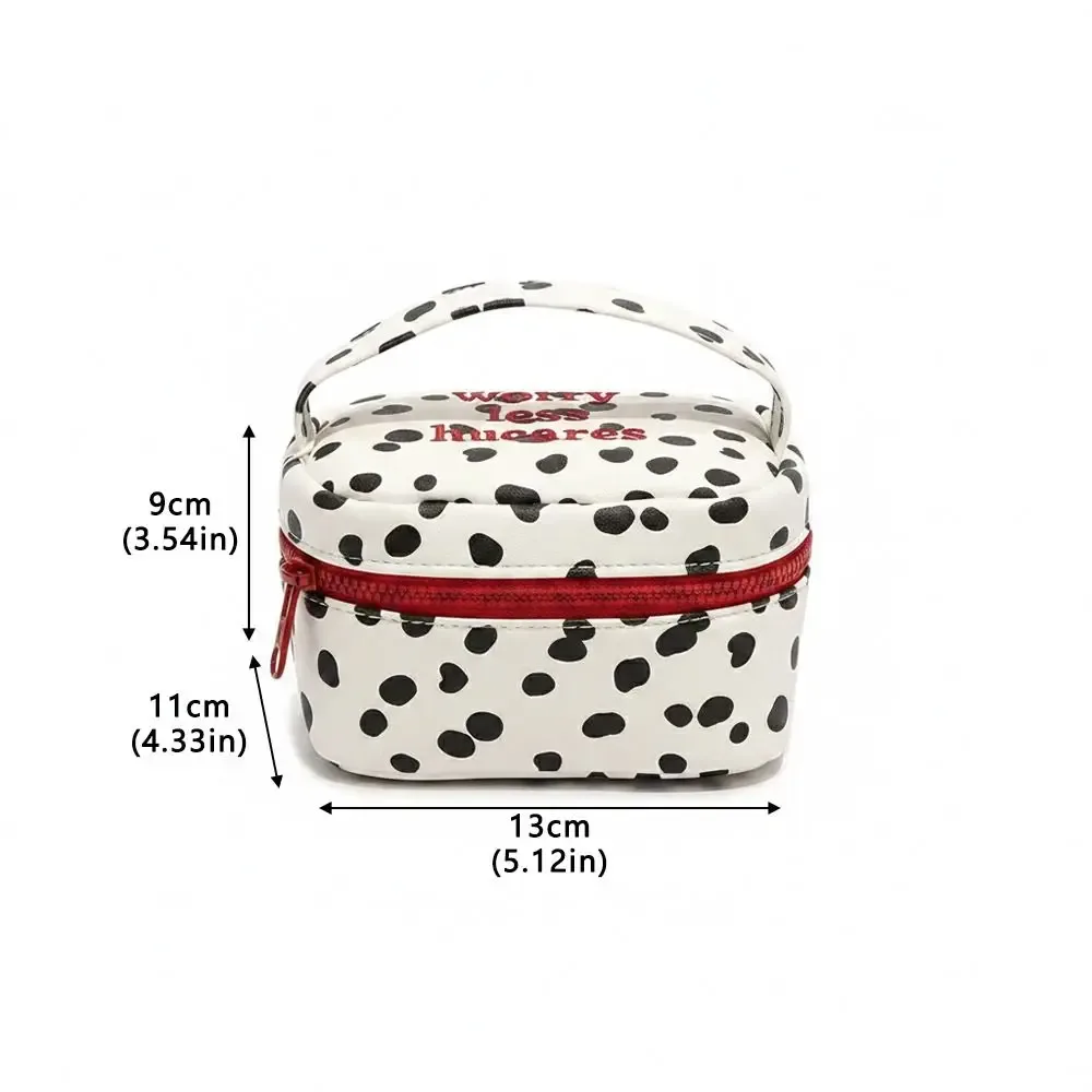 sac de maquillage multifonctionnel à pois, avec fermeture éclair, petite pochette cosmétique, sac à main pour femmes et filles