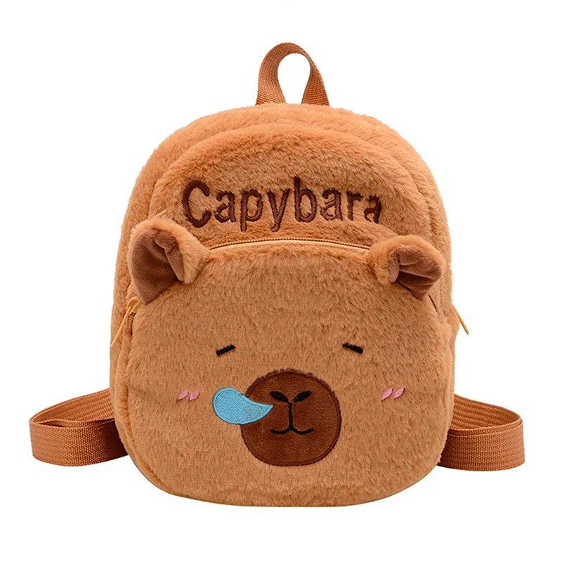 sac à dos en peluche capybara kawaii pour femme, sac fourre-tout drôle de dessin animé, grande capacité, cadeau pour enfants, polyvalent, nouveau