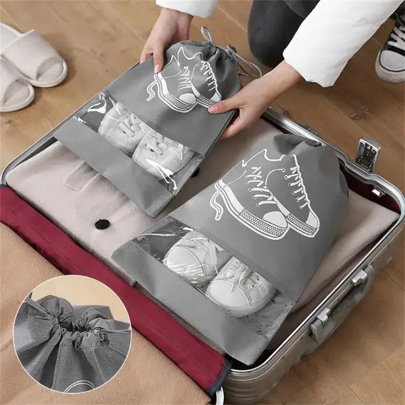 sac de rangement pour chaussures, 5/10 pièces, organisateur de placard, sac portable de voyage non tissé, poche étanche pour vêtements, sac suspendu à tirage classifié