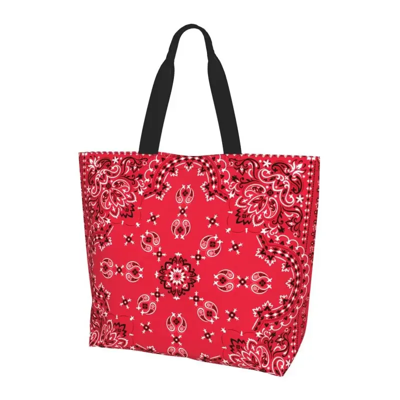 sac fourre-tout blanc à motif paisley coloré noir et rouge, grande capacité, sac à bandoulière, sacs à main pour femmes, sacs de courses