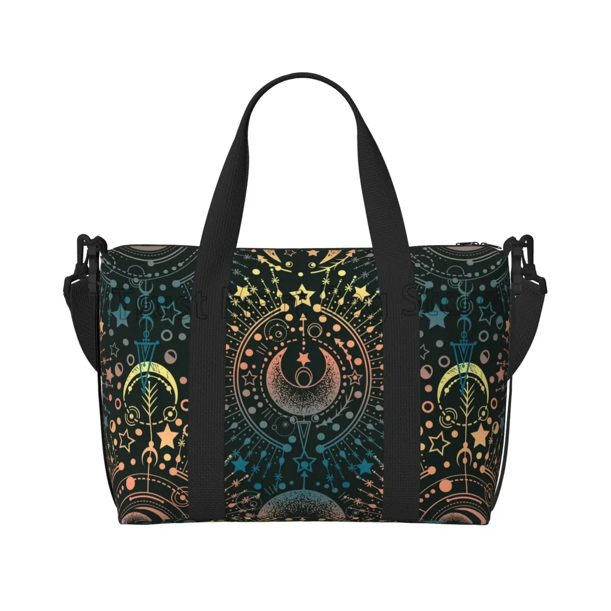 sacs de sport imperméables unisexes, sac de voyage à imprimé magique alchemy moon star, sacs à main de sport, sac à bagages de nuit et de week-end
