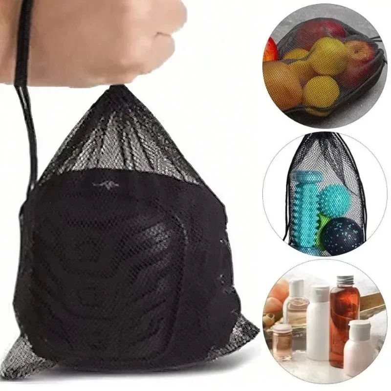sacs de rangement à cordon de serrage en maille réglable, pochette de rangement multi-tailles pour chaussures, voyage, équipement de sport, lavable, respirant, léger