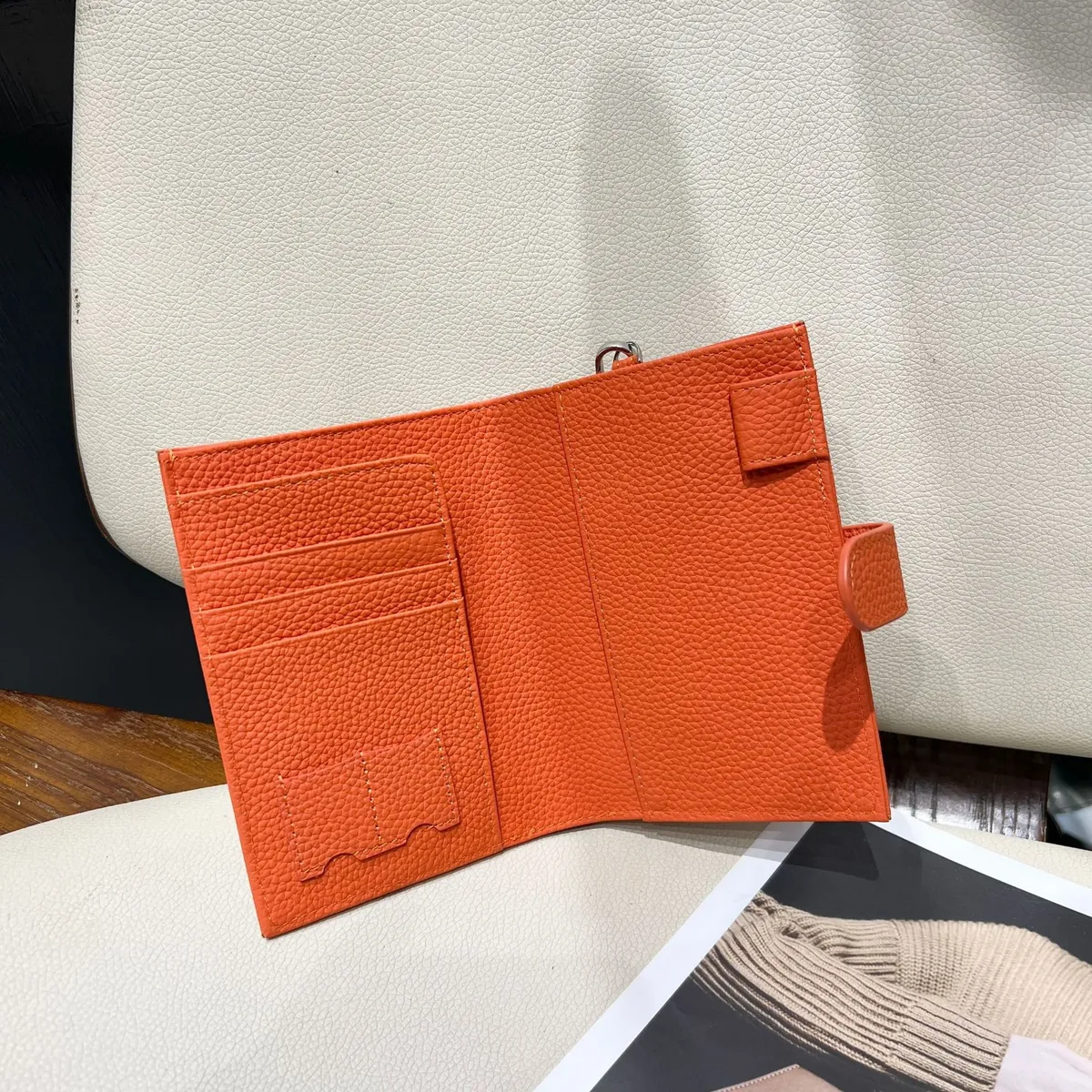 porte-passeport en cuir véritable ultra-fin avec nom personnalisé, porte-cartes multifonctionnel, porte-billets, sac de rangement
