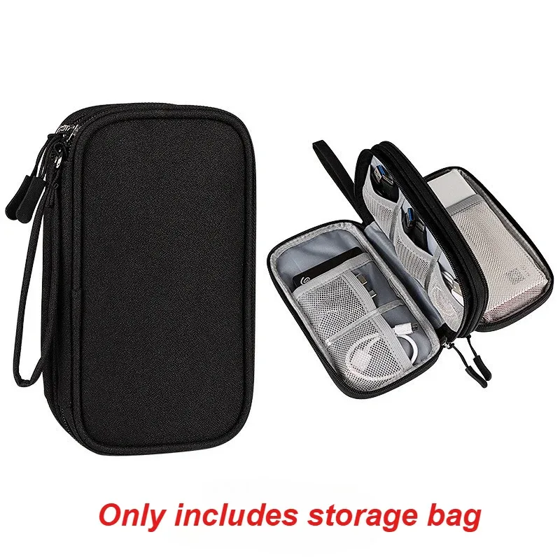 sac de rangement de voyage double couche, adapté au stockage de produits de toilette, d'accessoires cosmétiques, de câbles électroniques et de petits outils, 1 pièce