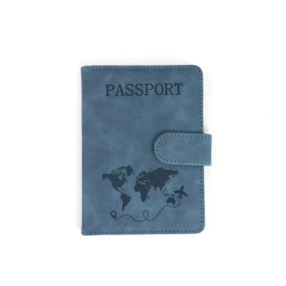 étui de transport multifonctionnel personnalisé en pu avec fermeture magnétique rfid pour passeport, carte sim, carte, billet, organiseur de documents